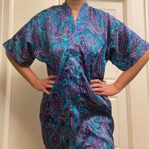 80s Silk Paisley Robe VINTAGE